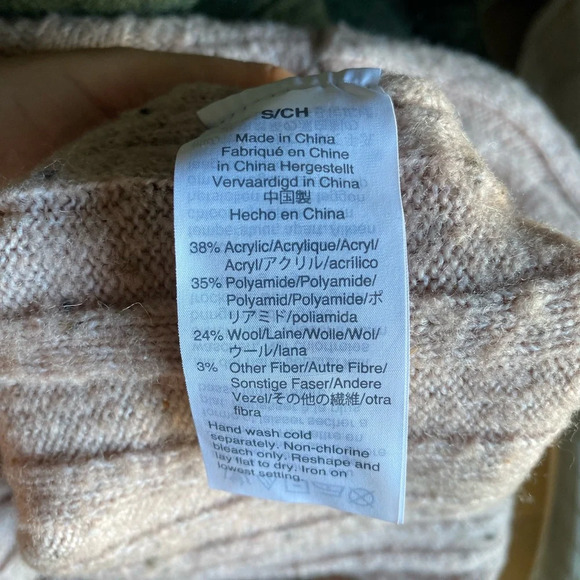 Madewell wool blend Cream Cowl Neck Sweater with Ribbed Texture - Picture 8 of 8